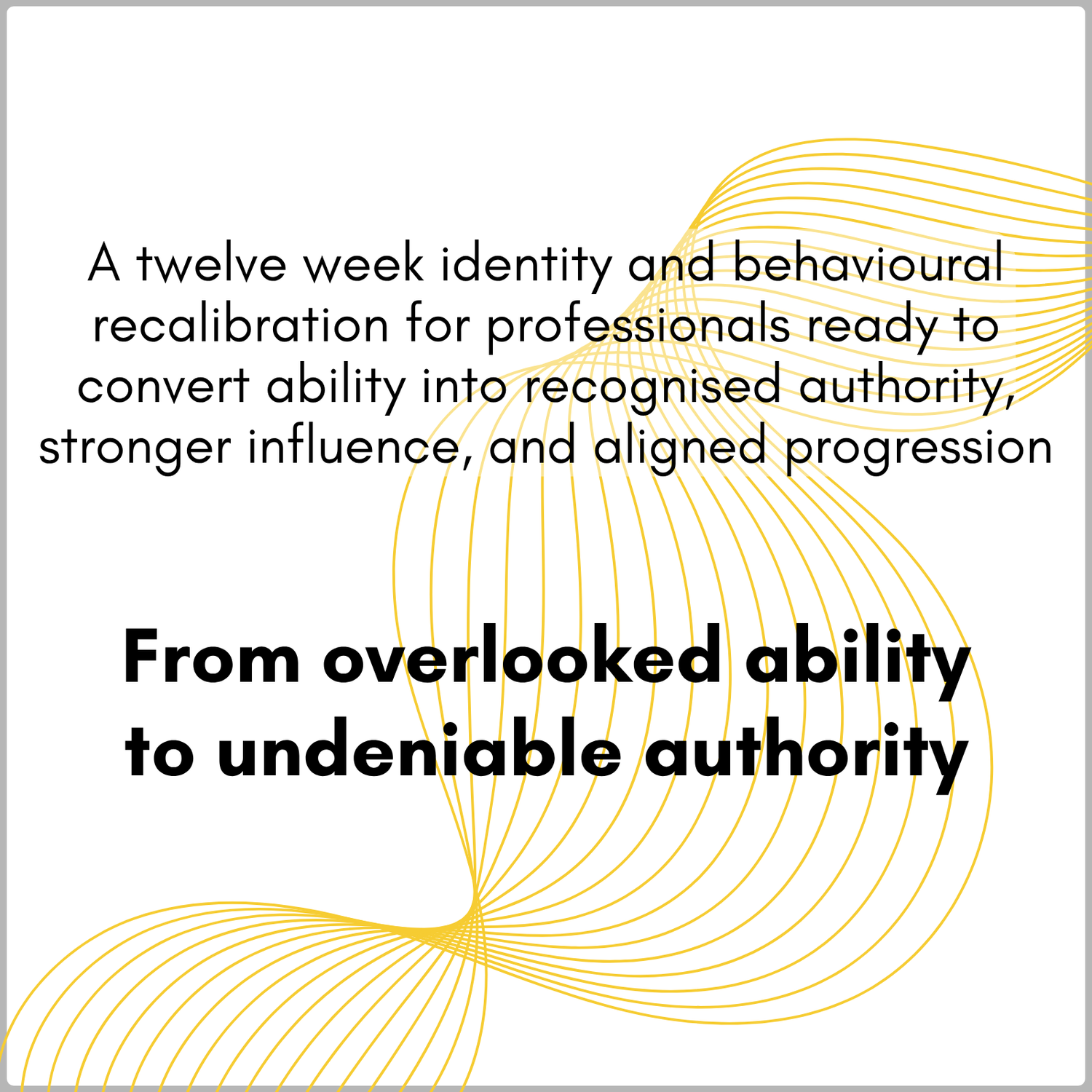 A twelve week identity and behavioural recalibration for professionals